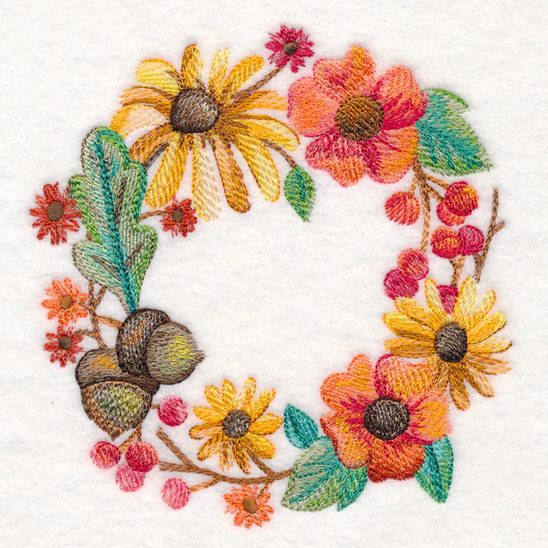Autumn Floral Wreath in Watercolor - Image 3