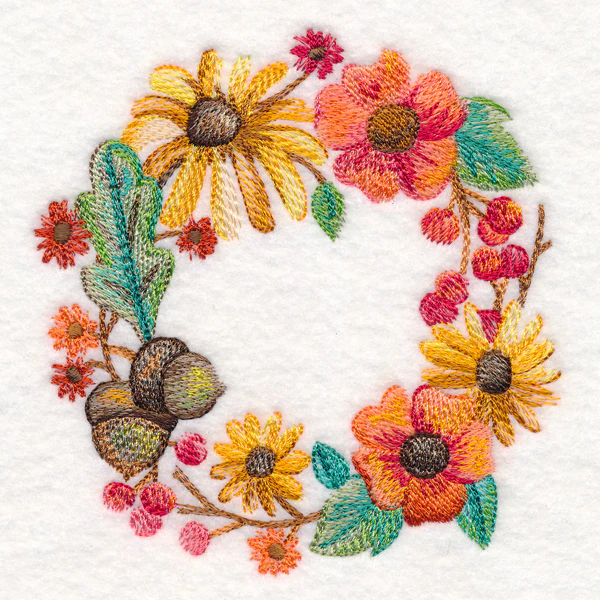 Autumn Floral Wreath in Watercolor - Image 4