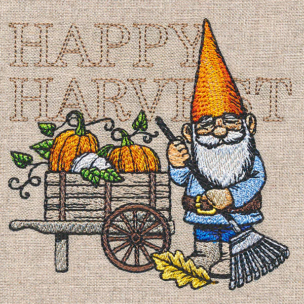 Autumn Gnome with Pumpkin Cart - Image 4