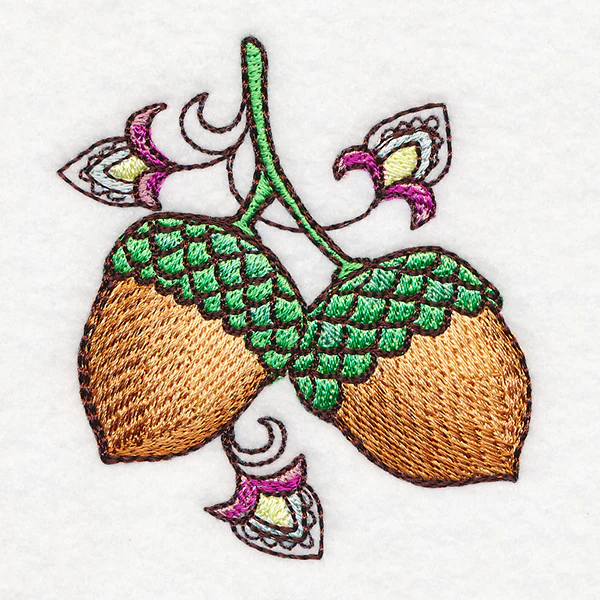Autumn Jacobean Accent - Acorns - Image 2