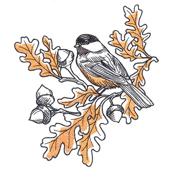 Autumn Leaves Chickadee - Image 2