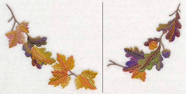 Autumn Leaves in Watercolor Neckline (V-Neck) (Split) - Image 2