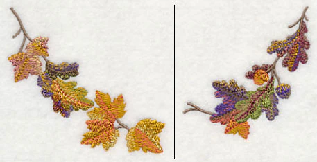 Autumn Leaves in Watercolor Neckline (V-Neck) (Split) - Image 3