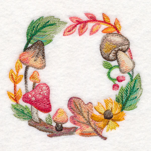 Autumn Mushroom Wreath in Watercolor - Image 4