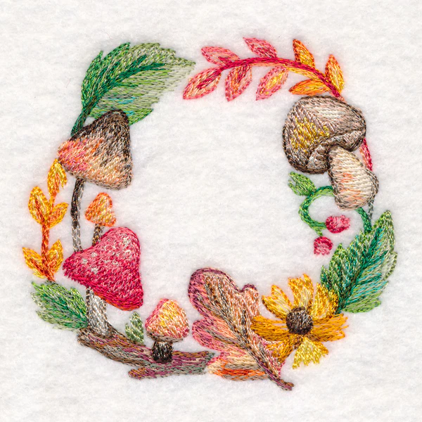 Autumn Mushroom Wreath in Watercolor - Image 5