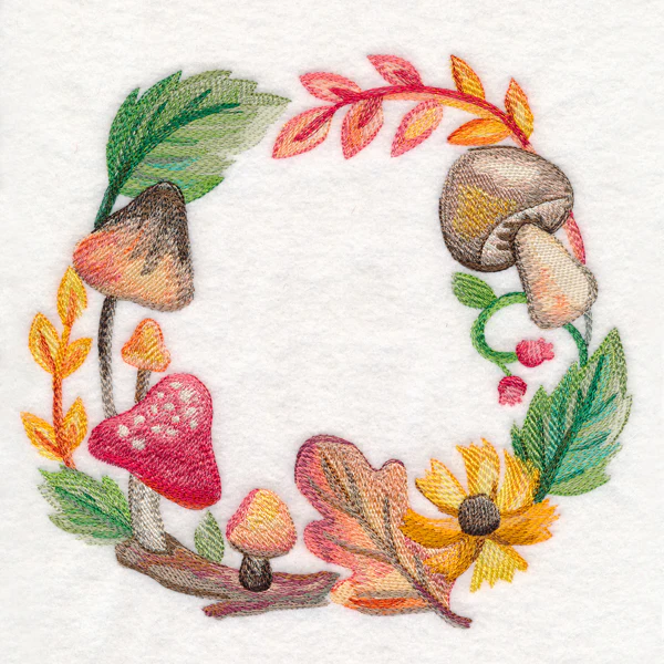 Autumn Mushroom Wreath in Watercolor - Image 6