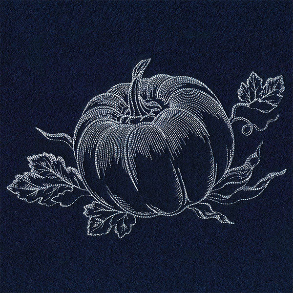 Autumn Pumpkin Etching (Whitework) - Image 3