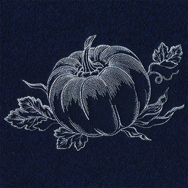 Autumn Pumpkin Etching (Whitework) - Image 5