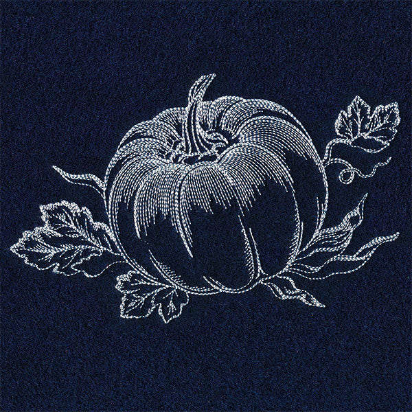 Autumn Pumpkin Etching (Whitework) - Image 7