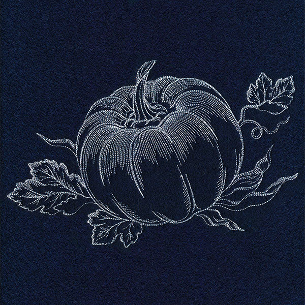Autumn Pumpkin Etching (Whitework) - Image 9