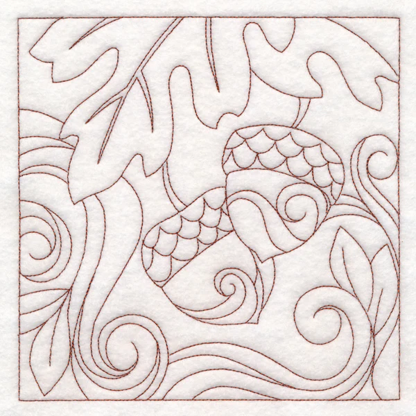Autumn Quilting Acorns (Double Run) - Image 2