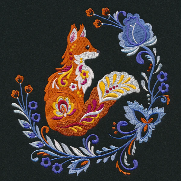 Autumn Rosemaling Fox - Image 6