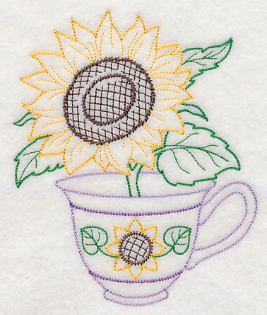 Autumn Sunflower Teacup (Vintage) - Image 3