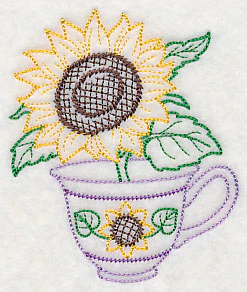 Autumn Sunflower Teacup (Vintage) - Image 4