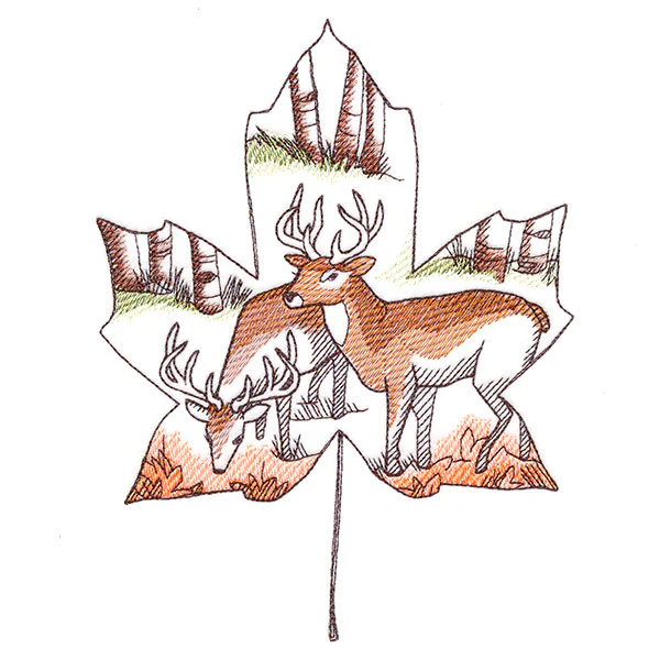 Autumn Woodland Deer Scene - Image 2