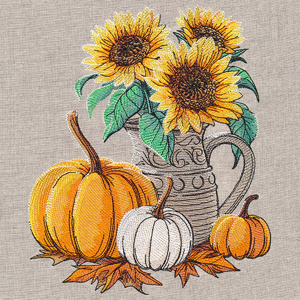 Autumn's Majesty Pumpkins & Sunflowers Bouquet