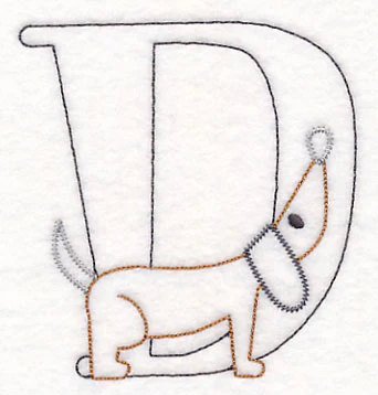 Baby Animals Letter D (Vintage) - 4 1/2 Inch