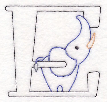 Baby Animals Letter E (Vintage) - 4 1/2 Inch