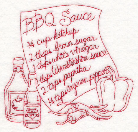 Barbecue Sauce (Redwork) - Image 2
