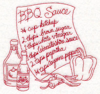 Barbecue Sauce (Redwork) - Image 3