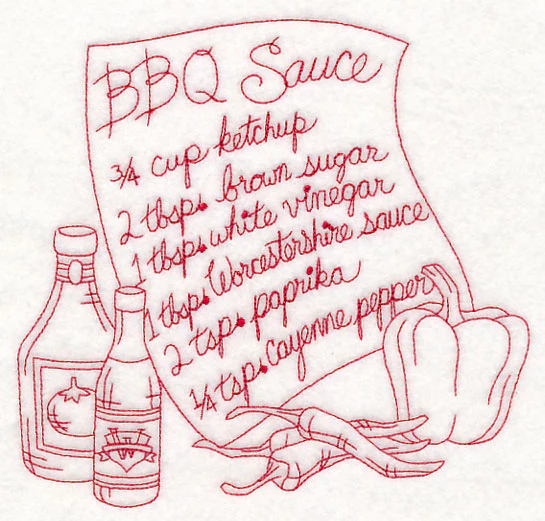 Barbecue Sauce (Redwork) - Image 4