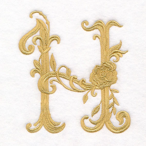 Baroque Filigree Letter in Bloom - H - Image 4