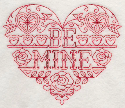 Be Mine (Redwork) - Image 4