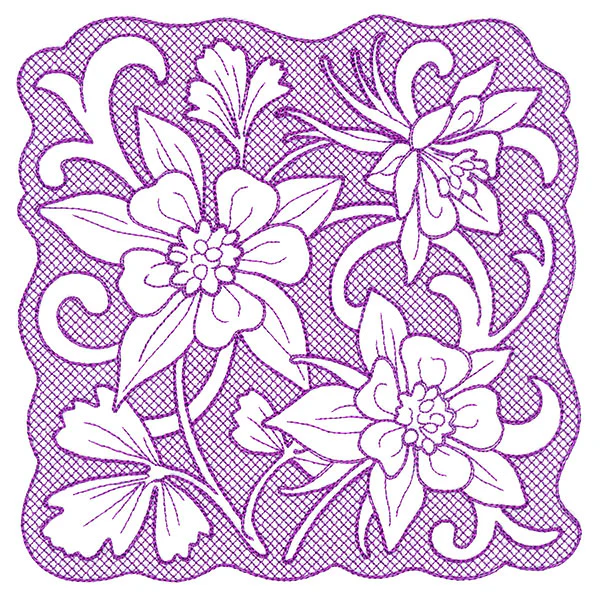 Beauty in a Stitch - Columbine (Trapunto) - Image 2