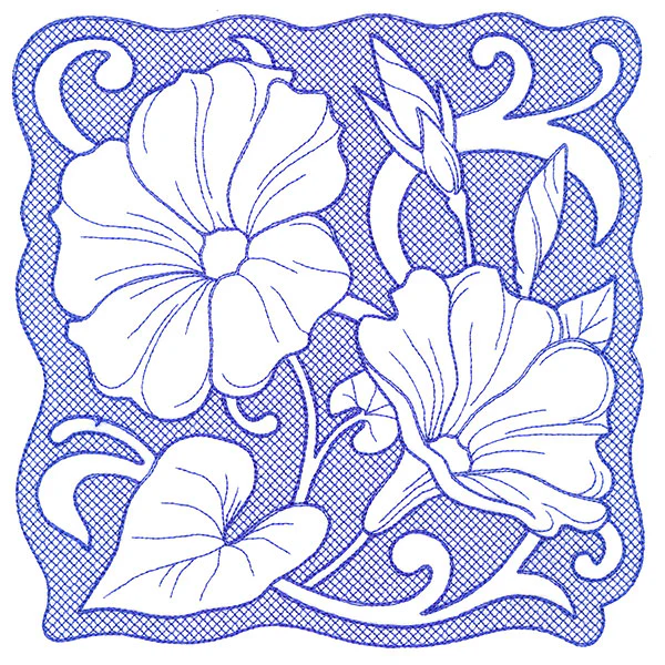 Beauty in a Stitch - Morning Glory (Trapunto)