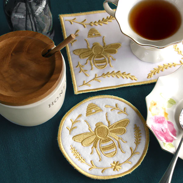 Bee in the Kitchen Coaster (In-the-Hoop) - Image 2