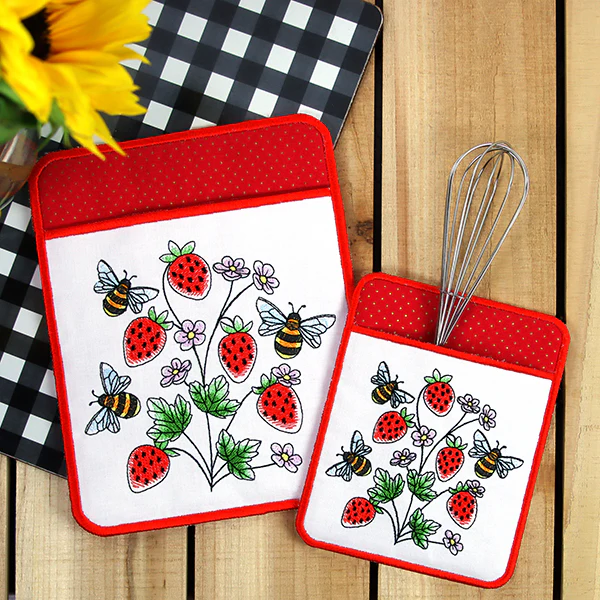 Bees & Berries Pot Holder (In-the-Hoop) - Image 4