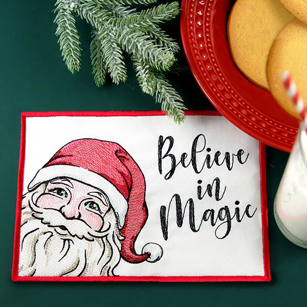 Believe in Magic Santa Mug Rug (In-the-Hoop) - Image 5