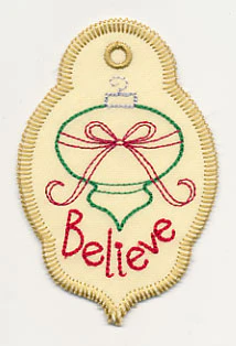 Believe Ornament Gift Tag (In-the-Hoop) - Image 2