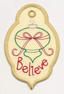 Believe Ornament Gift Tag (In-the-Hoop) - Image 3