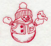 Best-Dressed Snowman 1 (Redwork) - Image 2