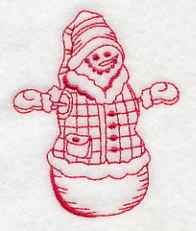 Best-Dressed Snowman 2 (Redwork) - Image 3