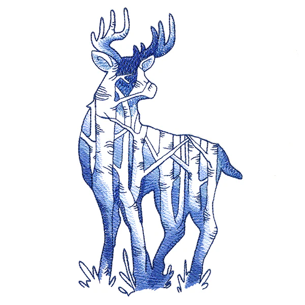 Birch Forest Deer Scene - Image 10