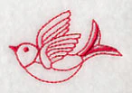 Bird in Flight (Redwork) - Image 2
