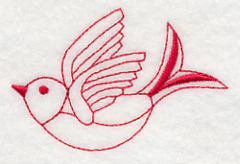 Bird in Flight (Redwork) - Image 3