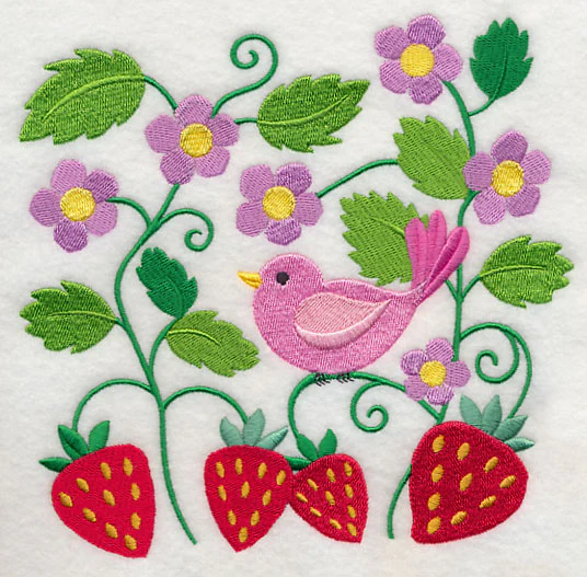 Bird in Strawberry Patch - Image 2