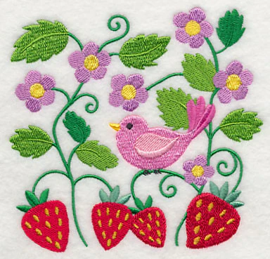 Bird in Strawberry Patch - Image 4