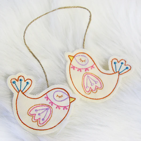 Bird Pair Ornament (In-the-Hoop)