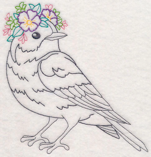 Bird with Floral Crown (Vintage) - Image 2