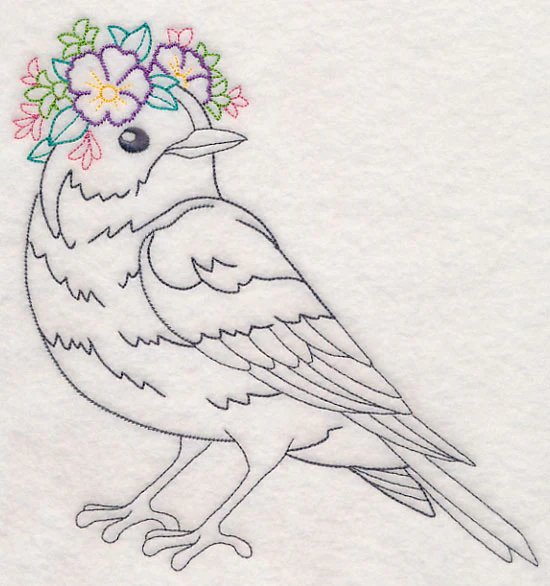 Bird with Floral Crown (Vintage) - Image 6