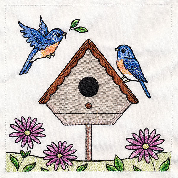 Birdhouse Block Party Build-A-Scene Square 1 (Applique) - Image 13