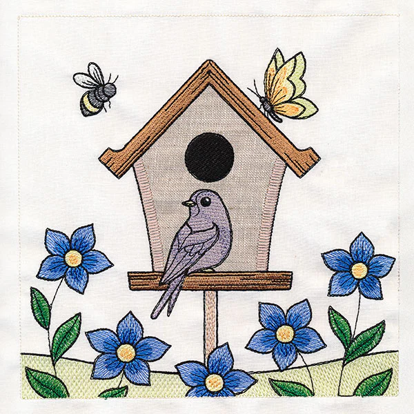 Birdhouse Block Party Build-A-Scene Square 4 (Applique) - Image 13