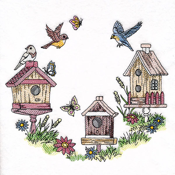 Birdhouse Block Party Wreath - Image 4