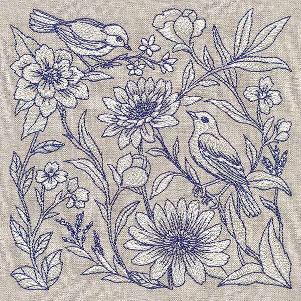 Birds and Blooms Tapestry Square - Image 7
