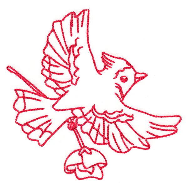 Birds & Blooms Blue Jay (Redwork) - Image 2