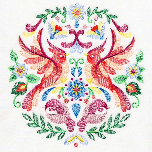 Birds Folk Art Crest
